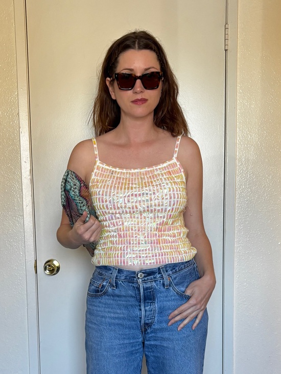 Passport Tops - Passport Y2K iridescent sequin tank top